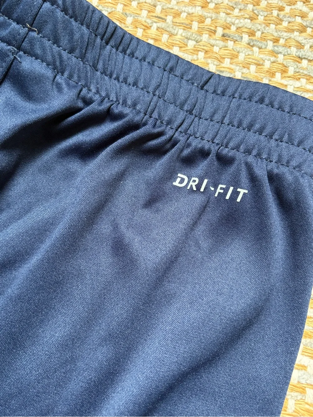Nike Navy Blue Dri-FIT Kids' Athletic Shorts with White Swoosh